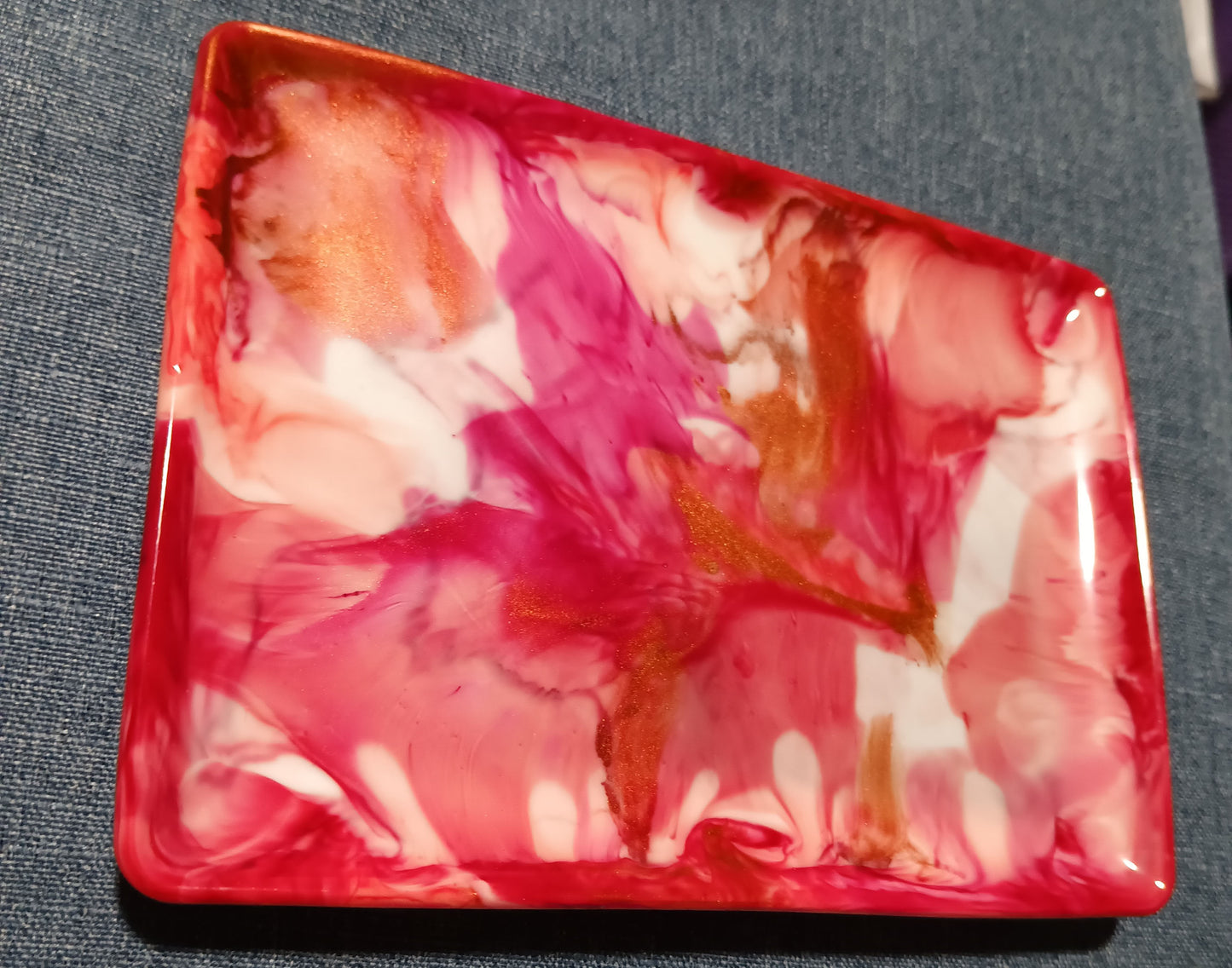 Red, White, & Gold 2 - Small Rectangle Tray