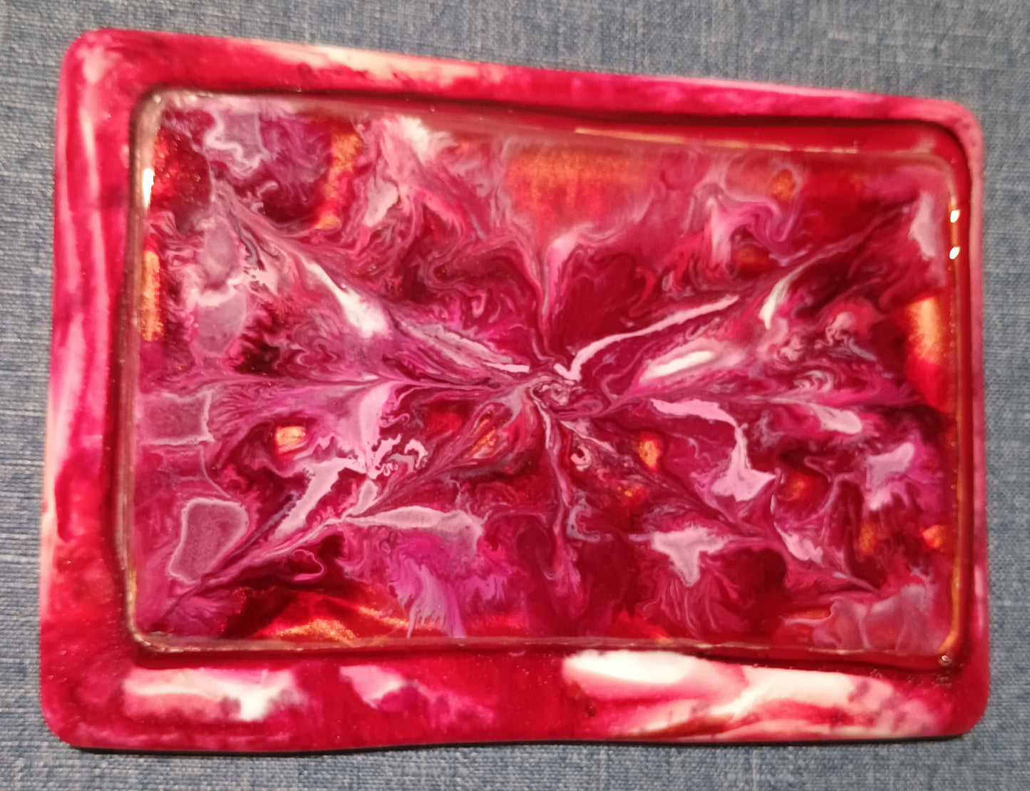 Red, White, & Gold 2 - Small Rectangle Tray